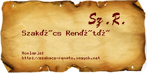 Szakács Renátó névjegykártya